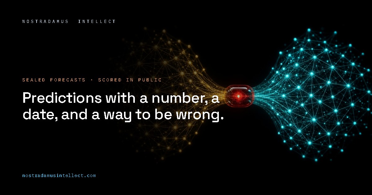 Preview image from Nostradamus Intellect | Sealed Forecasts, Scored in Public